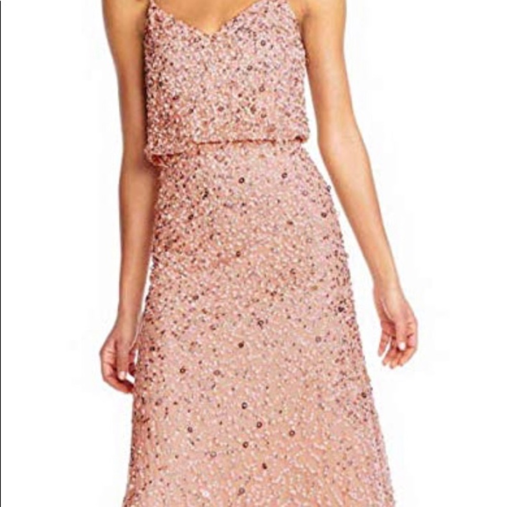 Adrianna Papell gold beaded gown